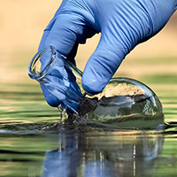 bottle with water sample